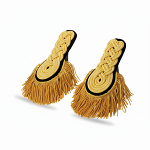 Epaulettes Negros y Dorados de Alta Calidad con Franjas de Hilo Metálico y Diseño sin Cordones para Uniformes - Product Image 2