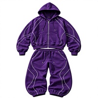 Survêtement d'hiver 100 % coton pour hommes, impression en relief, streetwear, marque privée, faible MOQ, USA, vente en gros OEM