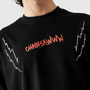 เสื้อยืดแขนสั้นคอเต่าทรงโอเวอร์ไซส์ลายการ์ตูน Chainsaw Man สไตล์ญี่ปุ่นแบบใหม่ สำหรับผู้ชาย ขายส่ง - Product Image 4