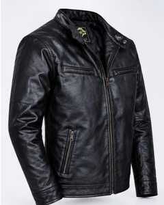 Chaqueta de Cuero Negra para Hombre Champ King con Cierre de Cremallera - Product Image 3