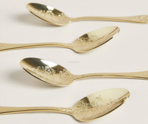 Juego de cucharas grabadas a mano, juego de cucharas de acero inoxidable para tu fiesta o boda (Juego de 4) - Product Image 3