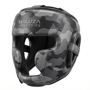 Casque de boxe en cuir véritable durable, protection transparente pour la tête, casque de sparring professionnel, haute résistance aux impacts, MMA, kickboxing, respirant, logo personnalisé, entraînement - Product Image 1