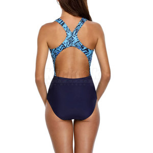 Traje de baño de una pieza para mujer, moderno, con diseño estampado, de secado rápido y tela flexible, ideal para vacaciones, piscina y fitness - Product Image 4