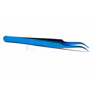 Pinzas Profesionales para Pestañas Azules, Punta Curva, Acero Inoxidable, Pinzas para Extensión de Pestañas de Volumen, Herramienta de Maquillaje para Salón de Belleza - Product Image 4