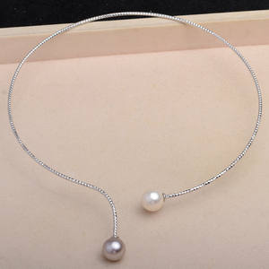 Collier en argent S925 avec double perle latérale en forme de fleur, nouveau collier en perles de style chinois chic avec support en argent 5691 - Product Image 1