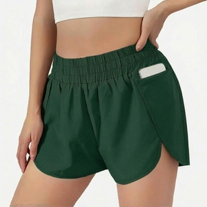Shorts deportivos transpirables de cintura alta con bolsillos, de color sólido, holgados, tipo cargo, para mujer, ropa de gimnasio. - Product Image 6