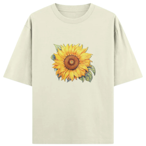 T-shirt Homme Oversize à Col Rond et Manches Courtes, Motif Tournesol, Imprimé Floral, Style Streetwear Décontracté, Vente en Gros, Vêtements de Mode Personnalisés - Product Image 1