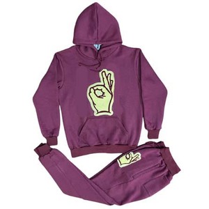 Survêtements d'hiver pour enfants et jeunes en molleton de coton écologique à capuche et taille élastique 320g avec impression par sublimation - Product Image 2