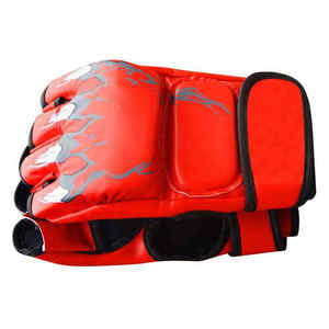 Gants de MMA en cuir de vachette de haute qualité pour le kick-boxing et le grappling, logo personnalisé, utilisables en extérieur, demi-doigts - Product Image 2