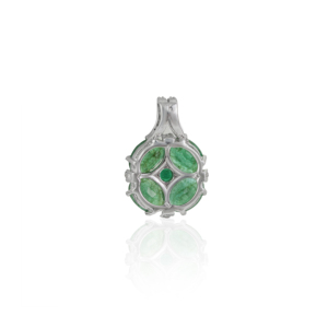 Gorgeous 925 Sterling Silver Oval & Round Cut 100% Authentic <b>Emerald</b> Gemstone Fine Minimalist <b>Pendant</b> For Women's - Product Image 6