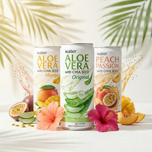 Venta al por mayor de puré de frutas de manzana, coco y mango 100% natural y saludable, hecho en Vietnam, con semillas de albahaca, OEM ODM, 330 ml - Product Image 1