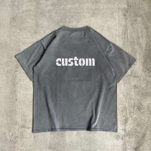 T-shirts vintage gris en coton imprimé streetwear personnalisé, coupe ample, épaules tombantes, effet délavé, 250 g/m², style délavé à l'acide - Product Image 6