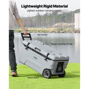 Frigo Portatile con Ruote da 74 QT, Materiale Rigido Leggero con Maniglie Robuste e Portabicchieri, Ottima Ritenzione del Ghiaccio - Product Image 4