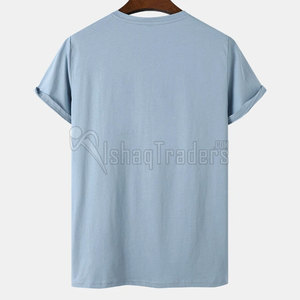 เสื้อยืดผู้ชายพิมพ์โลโก้ตามสั่งขายส่ง ผ้าฝ้าย 100% คอกลม ทรงหลวม บริการ OEM แบบกำหนดเอง เสื้อยืดสีพื้นสำหรับผู้ชาย - Product Image 2