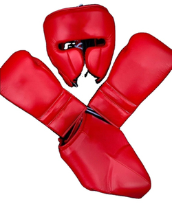 Ensemble d'équipement de sparring en cuir de qualité supérieure à prix abordable avec logo personnalisé disponible : Gants de boxe, casque de protection et protège-génitale - Product Image 6