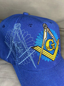 Gorra masónica azul con compás cuadrado bordado y símbolo G para adultos, ropa informal unisex - Product Image 5