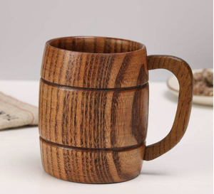 Handcrafted Acacia Wooden Coffee Mug Natural Solid Wood Tea Cup Rustic <b>Beer</b> Mug Eco Friendly Reusable Custom Drinkware Gift - Product Image 1