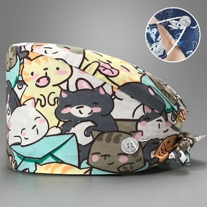 Chapeau d'infirmière innovant, réglable avec lien à nouer, bonnet chirurgical confortable, couvre-chef médical pour infirmières, médecins, travail hospitalier - Product Image 2