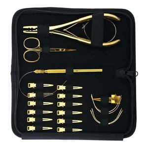 Premium Quality Top Selling Hair Extension Tools Full Kit with Micro Beads Removal <b>Pliers</b> <b>Small</b> Scissors Hair Pulling Hook - Product Image 2