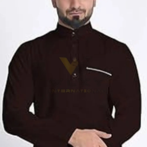 Dupatta de Nailon Transpirable Antiarrugas para Hombre, Cuello en V, Manga Larga, Largo hasta el Tobillo, Ropa Casual para Hajj y Eid - Product Image 1