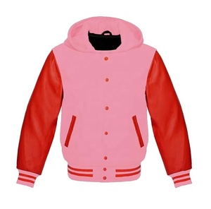 Sudadera con Capucha de Lana para Hombre, Chaqueta Bomber Varsity de Béisbol con Mangas de Cuero Genuino, Bordado Personalizado en la Parte Delantera, Impermeable - Product Image 5