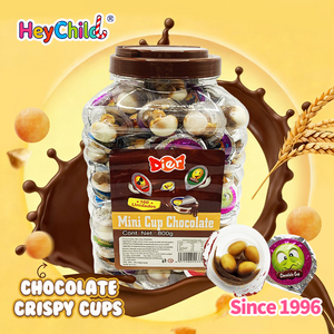 Chocolate al por mayor personalizado con etiqueta privada, mini tazas de chocolate con centro crujiente, textura de chocolate suave, paquetes portátiles, dulce, OEM - Product Image 5
