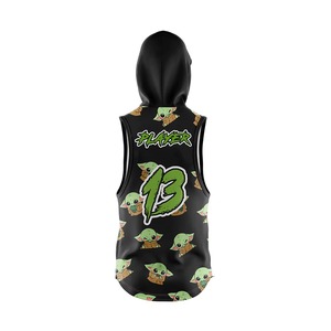 Shorts de compression imprimés Baby Yoda noirs pour hommes, respirants, en spandex et polyester, avec logo d'équipe, 13 designs - Product Image 3