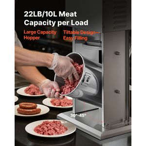 Insaccatrice Elettrica in Acciaio Inox 22 LBS/10 L Verticale con Controllo Manuale della Velocità e Pedale per Insaccare Salsicce - Product Image 4