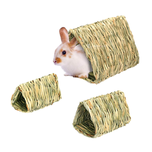 Casa para Mascotas de Hierba Natural, Túnel Tejido para Conejos, Hámsteres, Juguete Masticable Ecológico y Nido para Animales Pequeños - Product Image 3