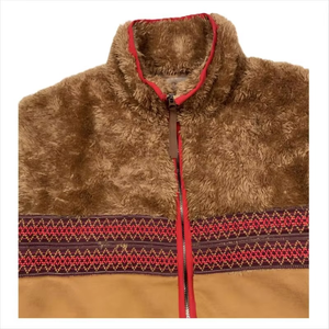 Chaqueta de lana sherpa para mujer con cremallera, cuello alto, ropa de abrigo de invierno, abrigo informal con estampado en relieve - Product Image 5