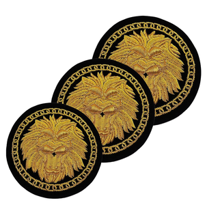 Badge brodé de luxe personnalisé de forme ronde, fait main, écologique, sans nickel, vente en gros de badges brodés - Product Image 2