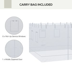 Set Universale di 4 Reti di Ricambio per Pareti di Gazebo Pop-Up, per Finestre a 6 Pannelli, Gazebo e Pergola - Product Image 5