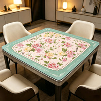 Tapis de Mahjong Rose 80cm Carré Imprimé Jardin Botanique Housse de Table Cadeau Boutique pour Réunions de Dames Collection CRD