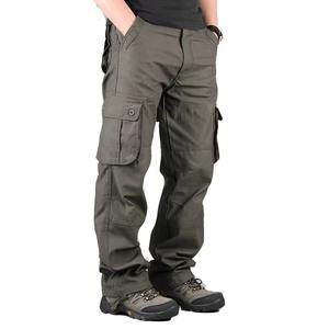 Pantalones de trabajo multibolsillos diseñados con costuras reforzadas, material de algodón flexible y corte de pierna recta. - Product Image 6