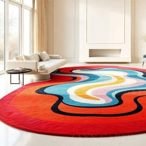 Alfombra Decorativa de Lujo, Hecha a Mano, de Lana, con Diseño Abstracto Ondulado, para Interiores y Exteriores, Decoración del Hogar, Alfombra Moderna con Patrón Abstracto - Product Image 3
