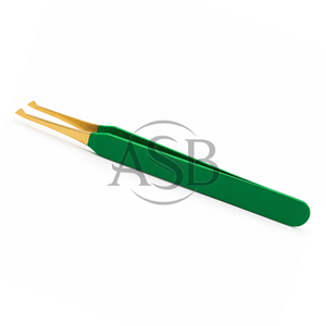 Pince à cils professionnelle en acier inoxydable à double teinte dorée, pointe type ciseau, résistante à la transpiration - Product Image 2