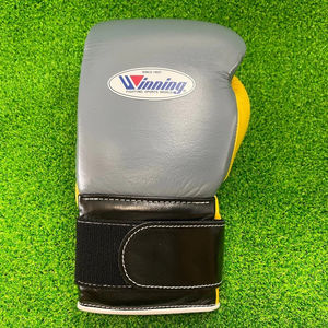 Fabricant professionnel de gants de boxe jaunes et gris personnalisés avec fermeture velcro, équipement d'entraînement de kick-boxing, gants de sparring - Product Image 6