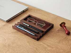 Organizador de Escritorio de Madera Hecho a Mano, de Una Sola Capa, Forma Rectangular, Bandeja de Almacenamiento Minimalista Tallada para Uso en Oficina - Product Image 3