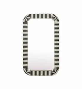 Espejo de Pared con Incrustaciones de Hueso Rayado, Decoración Hecha a Mano para el Hogar - Product Image 3