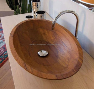 Kayu Acacia <span class=keywords><strong>basin</strong></span> mangga kayu baskom Cuci hotel wastafel dinding kayu dipasang tangan dibuat di <span class=keywords><strong>india</strong></span> - Product Image 2