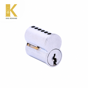 Cylindre de serrure de porte avec logo personnalisé disponible, chrome satiné, laiton, 6 goupilles, clé SFIC, pour la sécurité des portes - Product Image 3