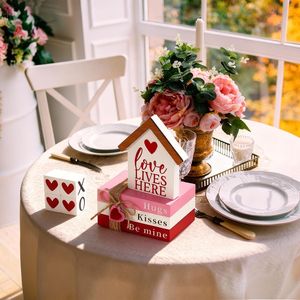 Scaffale in Legno a Più Livelli XOXO, Decorazione da Tavolo Autoportante per San Valentino, Insegna da Parete - Product Image 2