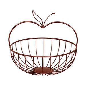 Panier à fruits en métal noir au design élégant avec poignée enveloppée et pieds surélevés pour la décoration de cuisine moderne et présentoir de maison - Product Image 3