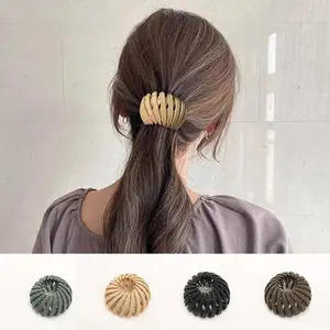 Presilha mágica para cabelo de ninho de pássaro, suporte expansível para cabelo de cavalo, prendedor de cabelo para fazer coques