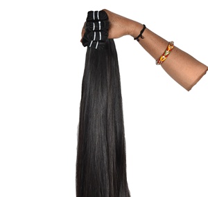 Extensions de Cheveux Humains Vierges Non Traités Remy 100% Alignés dans le Sens de la Cuticule, Couleur Noire, Texture Kinky Straight, Cheveux Naturels de Temple - Product Image 4