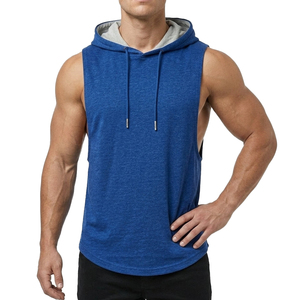 Camiseta sin mangas premium para hombre al por mayor, chaleco deportivo con logo personalizado, top atlético con aberturas profundas en los brazos - Product Image 2