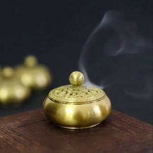High Quality Antique Metal <b>Incense</b> Burner With Lid For Temple Prayer Yoga Meditation And Relaxation Space - Product Image 1