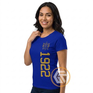GREEK TREASURES เสื้อยืดสตรีชมรมซิกมาแกมมาโรแบบสั่งทำพิเศษ ผ้าเจอร์ซีย์คอตตอน 100% ระบายอากาศได้ดี เป็นมิตรกับสิ่งแวดล้อม เหมาะสำหรับฤดูร้อน - Product Image 4