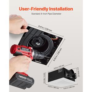 Ventilatore da Bagno Premium con Interfaccia per Condotto da 4 Pollici, Motore Silenzioso, 50-80-110 CFM, Ventilatore da Soffitto per Bagno, Dimensioni Standard - Product Image 4