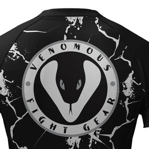 Maillot de compression à manches courtes Black Thunder Rash Guard MMA pour hommes, idéal pour l'entraînement BJJ et les combats - Product Image 4